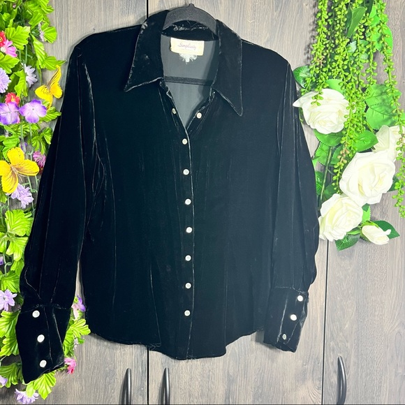 '💙2/$40💙Simplicity Velvety Button Up Top Size Large - Picture 5 of 14